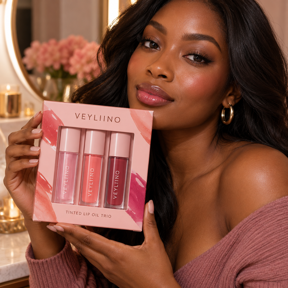 AI-generated Tinted Lip Oil Trio concept 8