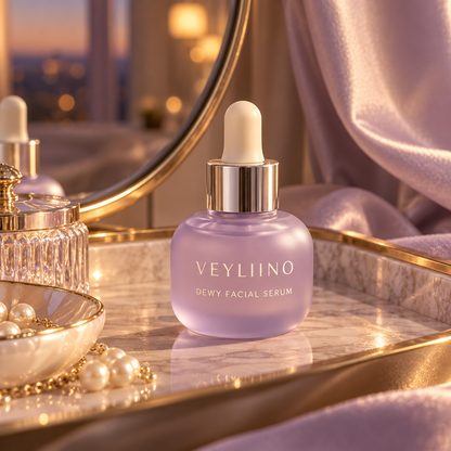 AI-generated Dewy Facial Serum concept image 5; final packaging pending