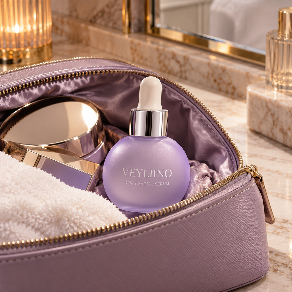 AI-generated Dewy Facial Serum concept image 6; final packaging pending